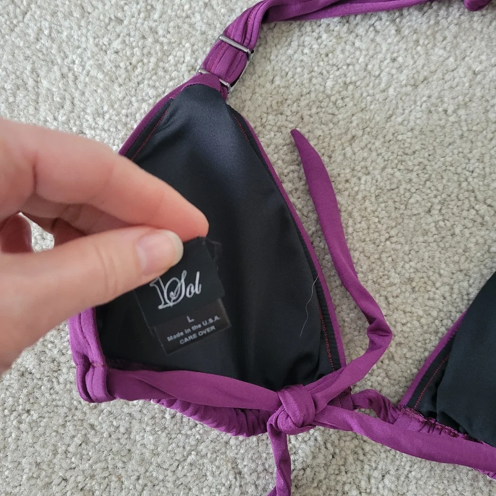 Canyon Beachwear 1 Sol Bikini Swimsuit Purple Size Large NWT